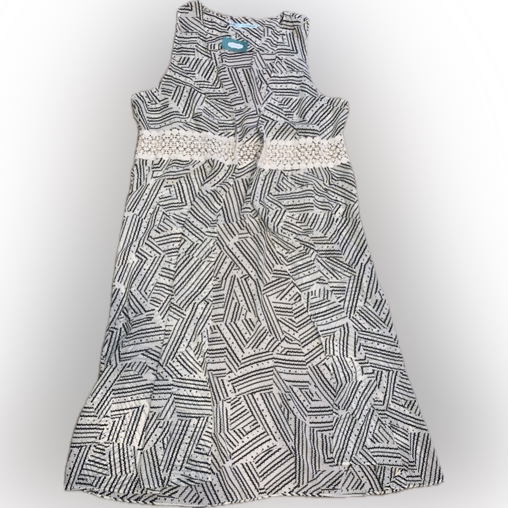 Maurices Sheer Geometric Sleeveless Duster Vest Swim Cover Y2K Lace Trim L/XL